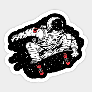 Astronaut Space Skater Sticker